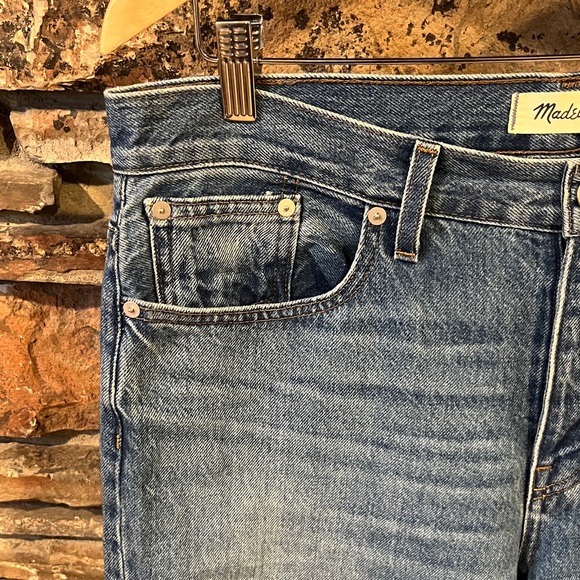 Madewell Low-Slung Straight Leg Button Fly 100% Cotton Jeans - Picture 3 of 10